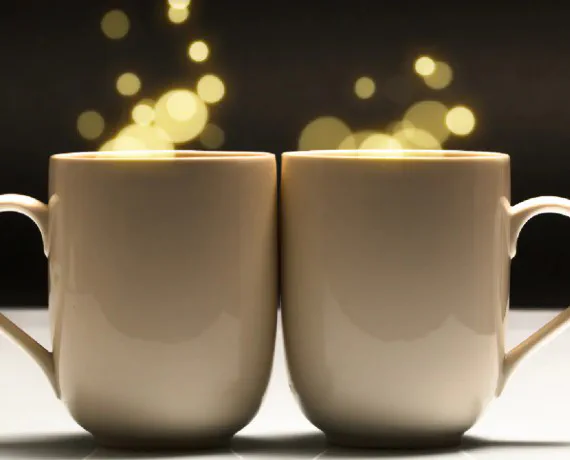Two cups of tea, ready for a conversation